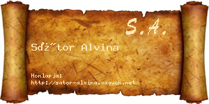 Sátor Alvina névjegykártya